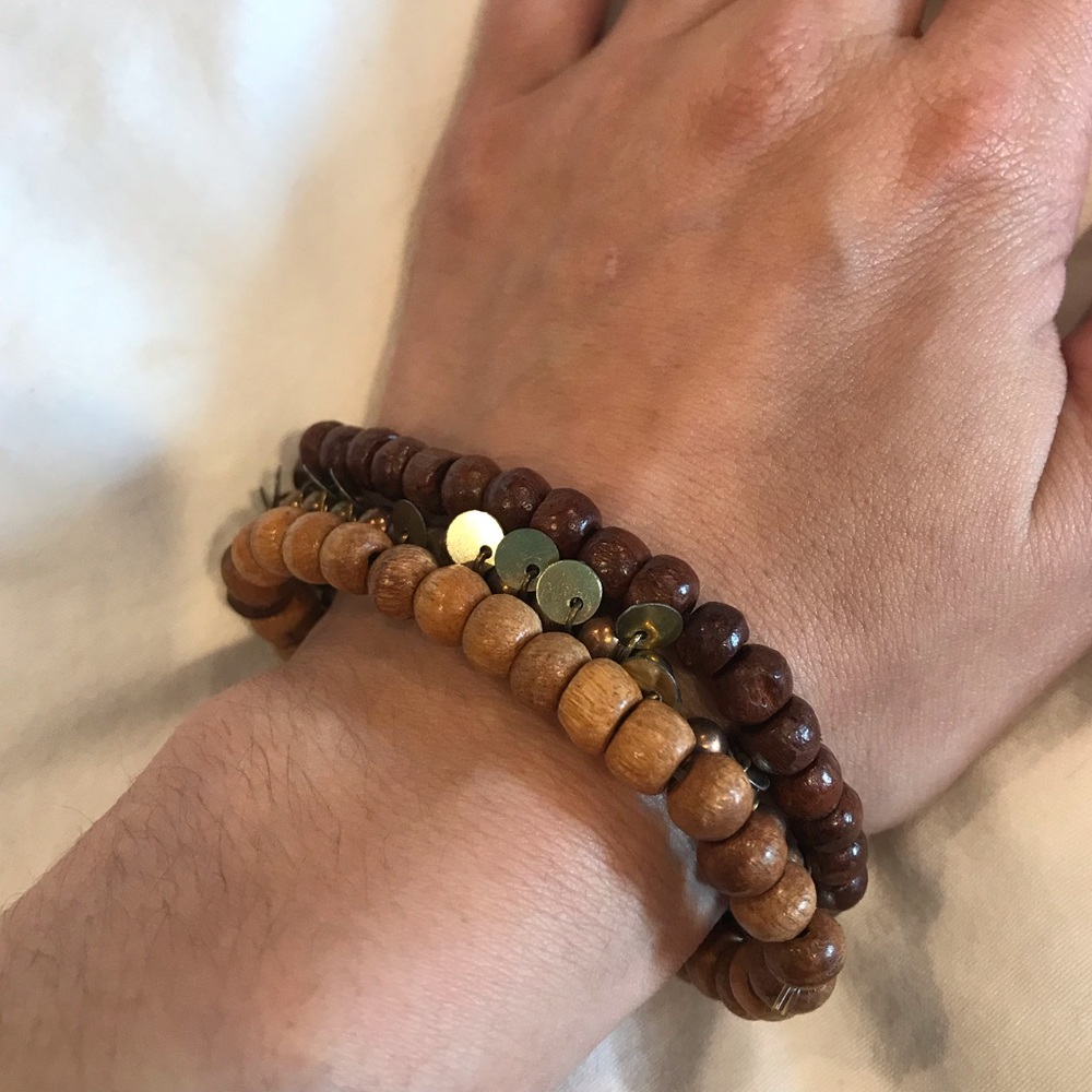 3-Pack of Wooden & Beaded Bracelets